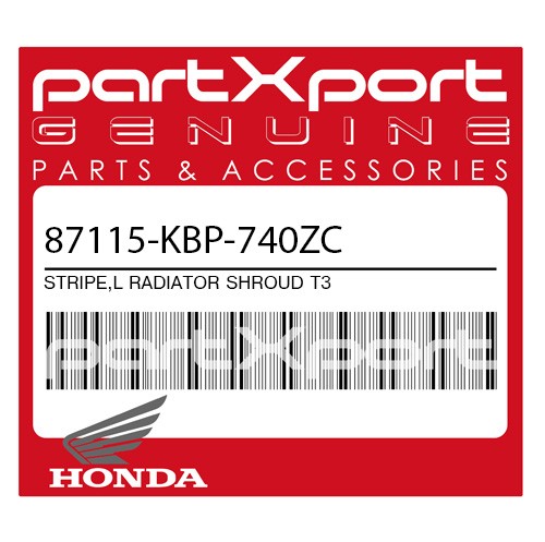 STRIPE,L RADIATOR SHROUD T3
