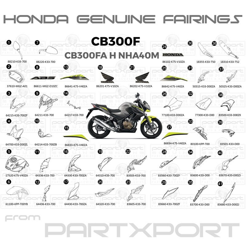 CB300F TYPE H NHA40M FAIRINGS
