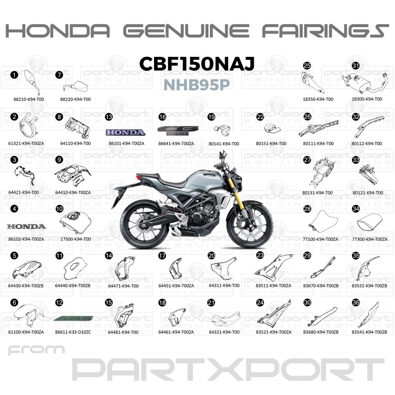 HONDA CBF150N NA J NHB95P FAIRINGS