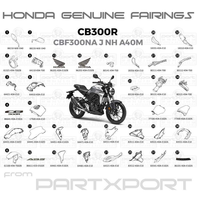 HONDA CBF300NA J TH NH-A40M FAIRINGS