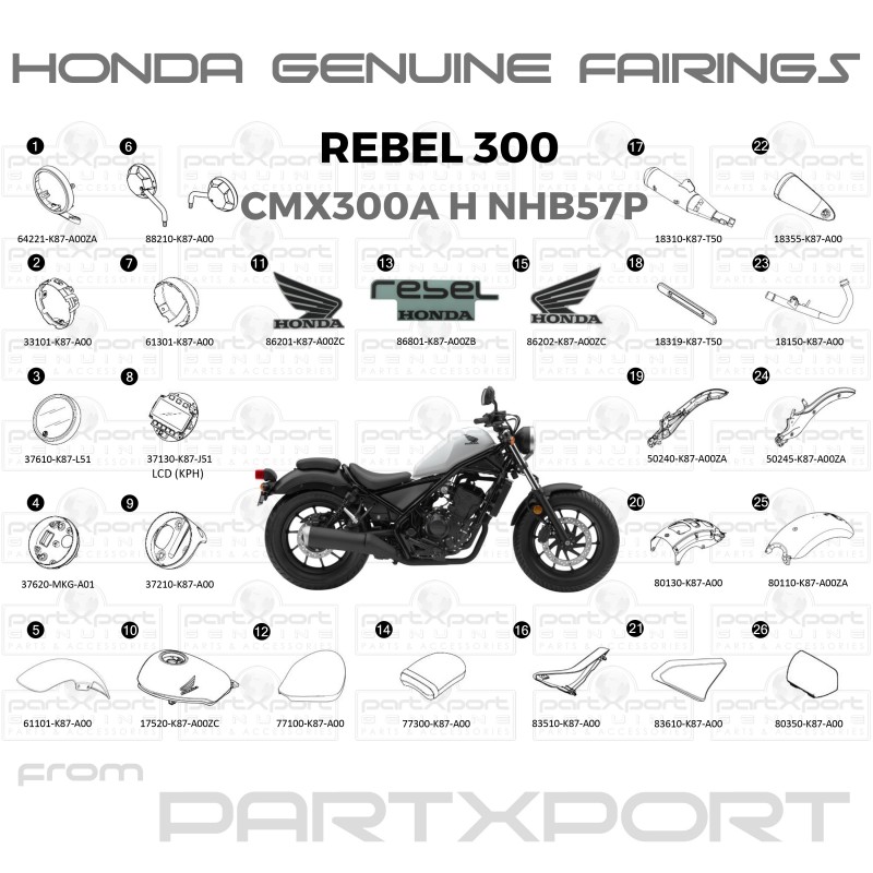 CMX300A H NHB57P FAIRINGS