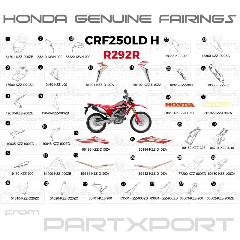 CRF250LD H R292R FAIRINGS