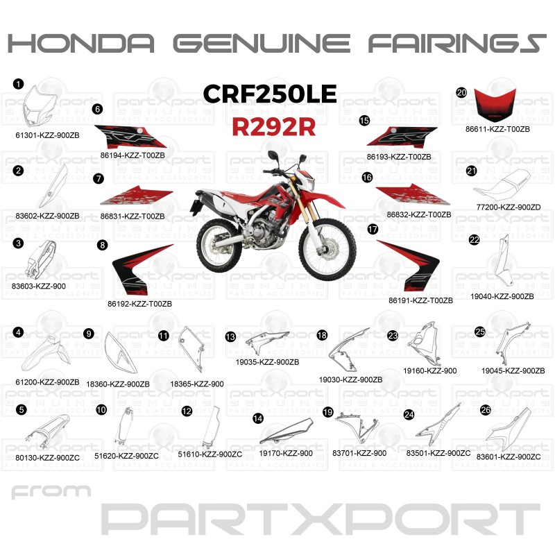 CRF250 LE R292R FAIRINGS