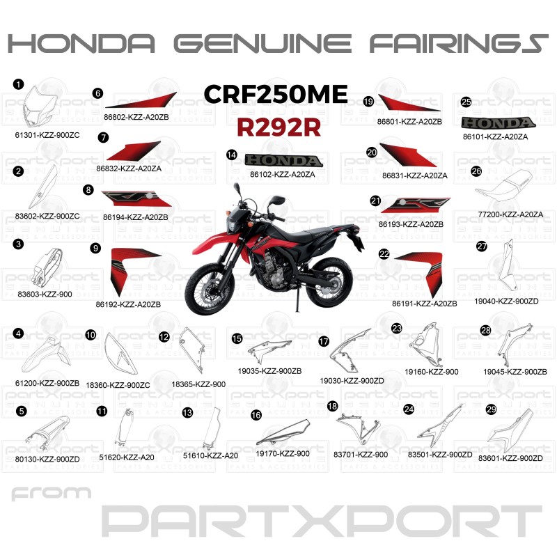 CRF250ME R292R FAIRINGS