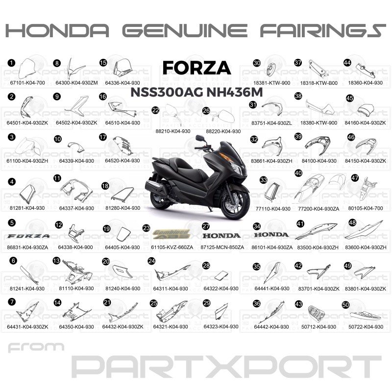 HONDA FORZA NSS300AG NH436M FAIRINGS