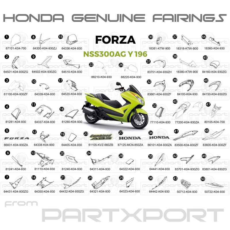 HONDA FORZA NSS300AG Y196 FAIRINGS