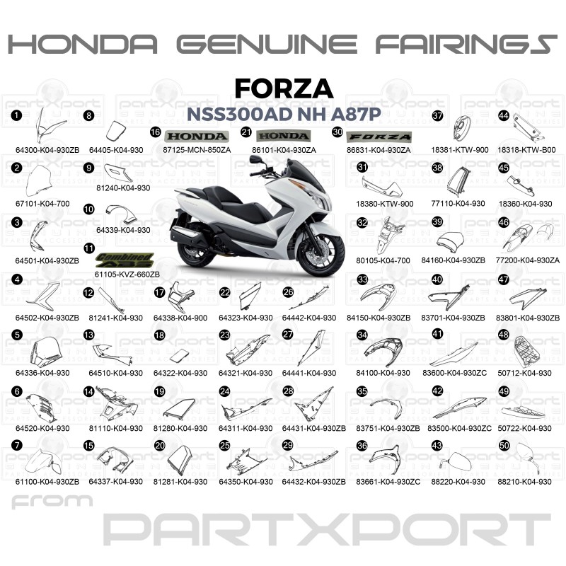 HONDA FORZA NSS300 AD TH NH-A87P FAIRINGS
