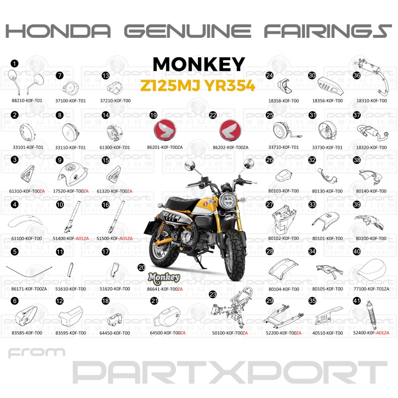 HONDA Monkey Z125M J YR-354 FAIRINGS