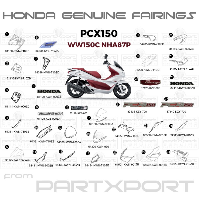 PCX150 WW150C NHA87P FAIRINGS