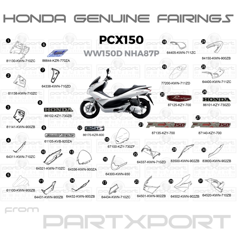 PCX150 WW150D NHA87P FAIRINGS