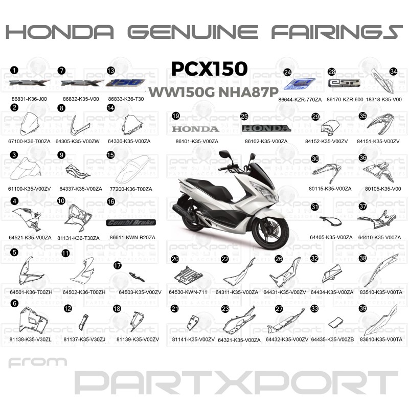 PCX150 WW150 G NHA87P FAIRINGS