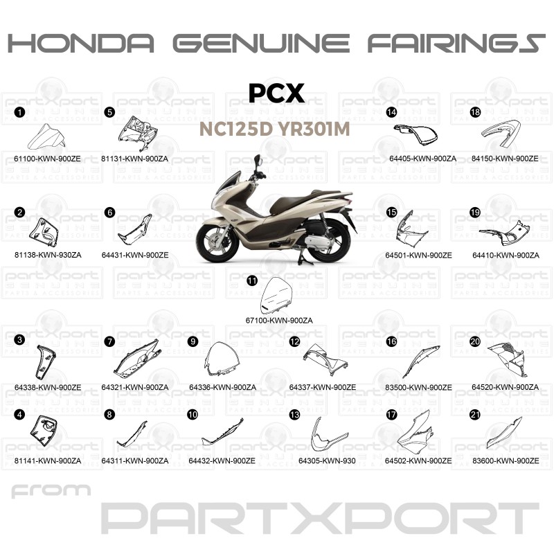 HONDA PCX NC125D YR301M FAIRINGS